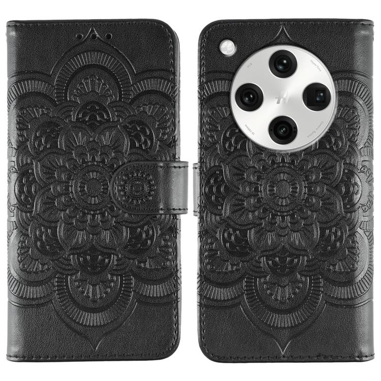 Sun Mandala Embossing Pattern Phone Leather Case, For OPPO Reno13 F, For OPPO Find X8, For OPPO K11, For OPPO Reno10 5G Global, For OPPO A78 4G, For OPPO Find X8 Pro