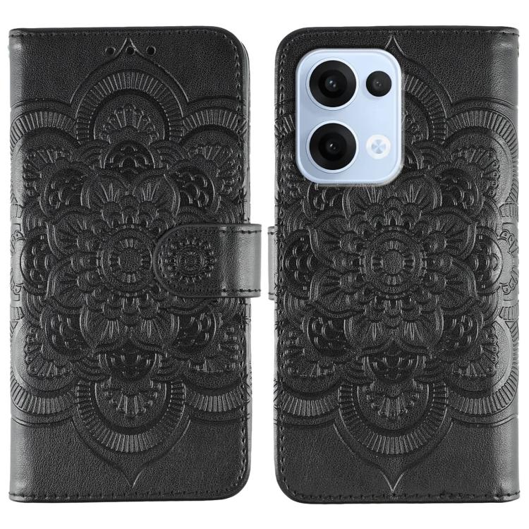 Sun Mandala Embossing Pattern Phone Leather Case, For OPPO Find X9, For OPPO A6 Pro 5G, For OPPO Find X9 Pro, For OPPO A5 Pro 5G Global, For OPPO Reno13 Pro, For OPPO Reno13