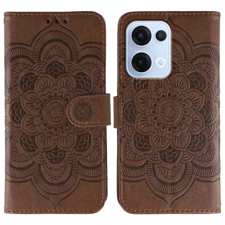 Sun Mandala Embossing Pattern Phone Leather Case, For OPPO Find X9, For OPPO A6 Pro 5G, For OPPO Find X9 Pro, For OPPO A5 Pro 5G Global, For OPPO Reno13 Pro, For OPPO Reno13