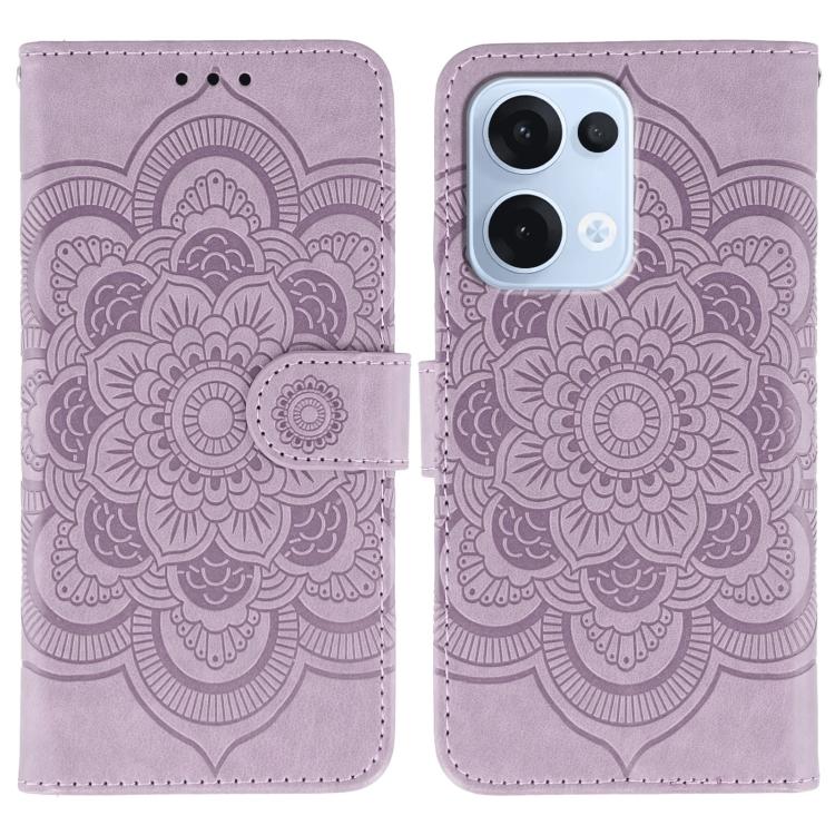 Sun Mandala Embossing Pattern Phone Leather Case, For OPPO Find X9, For OPPO A6 Pro 5G, For OPPO Find X9 Pro, For OPPO A5 Pro 5G Global, For OPPO Reno13 Pro, For OPPO Reno13