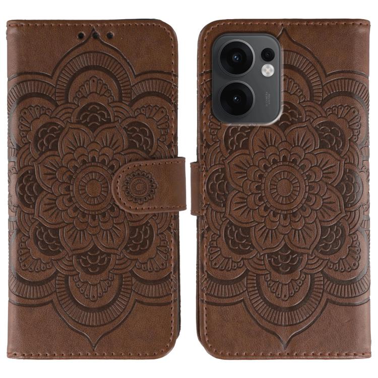 Sun Mandala Embossing Pattern Phone Leather Case, For OPPO Reno13 F, For OPPO Find X8, For OPPO K11, For OPPO Reno10 5G Global, For OPPO A78 4G, For OPPO Find X8 Pro