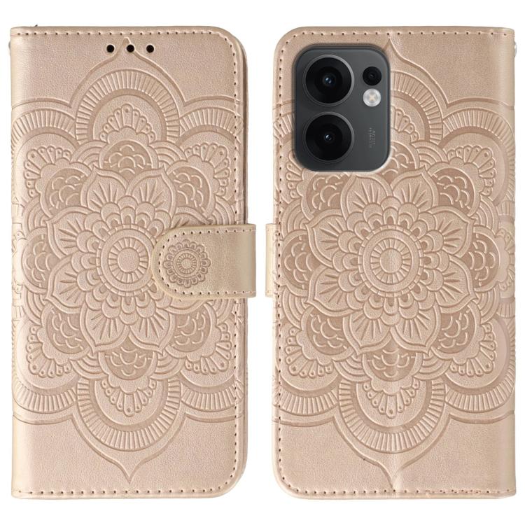 Sun Mandala Embossing Pattern Phone Leather Case, For OPPO Reno13 F, For OPPO Find X8, For OPPO K11, For OPPO Reno10 5G Global, For OPPO A78 4G, For OPPO Find X8 Pro