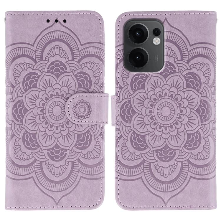 Sun Mandala Embossing Pattern Phone Leather Case, For OPPO Reno13 F, For OPPO Find X8, For OPPO K11, For OPPO Reno10 5G Global, For OPPO A78 4G, For OPPO Find X8 Pro