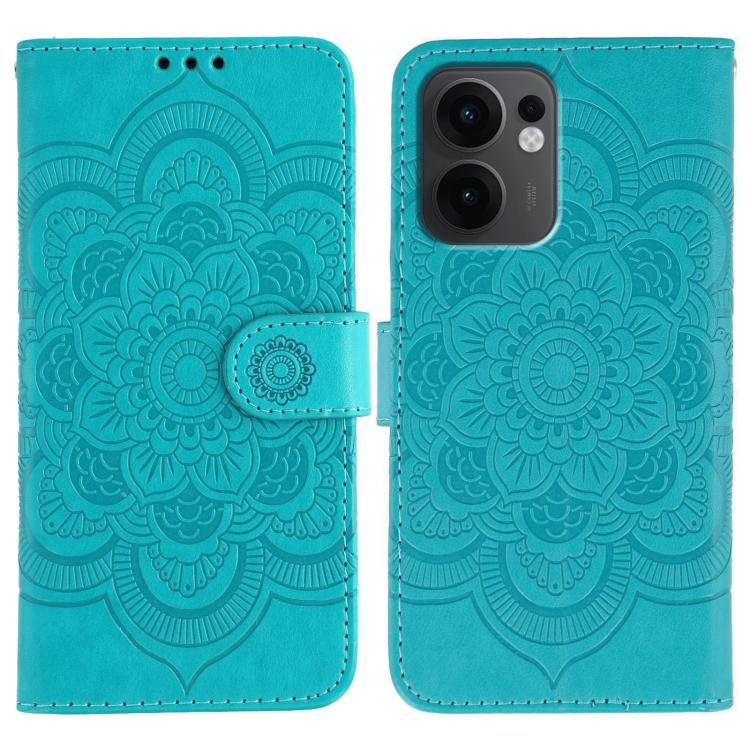 Sun Mandala Embossing Pattern Phone Leather Case, For OPPO Reno13 F, For OPPO Find X8, For OPPO K11, For OPPO Reno10 5G Global, For OPPO A78 4G, For OPPO Find X8 Pro