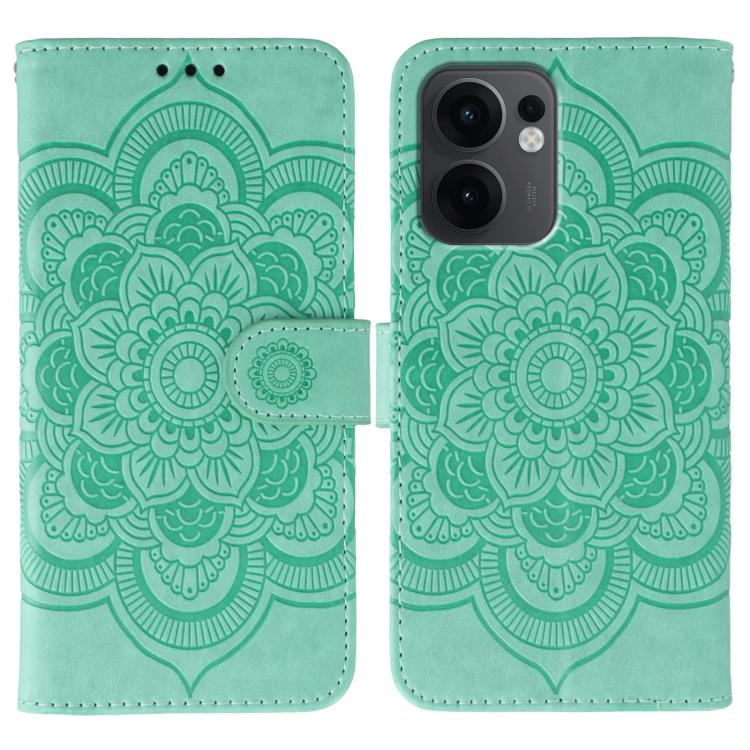 Sun Mandala Embossing Pattern Phone Leather Case, For OPPO Reno13 F, For OPPO Find X8, For OPPO K11, For OPPO Reno10 5G Global, For OPPO A78 4G, For OPPO Find X8 Pro