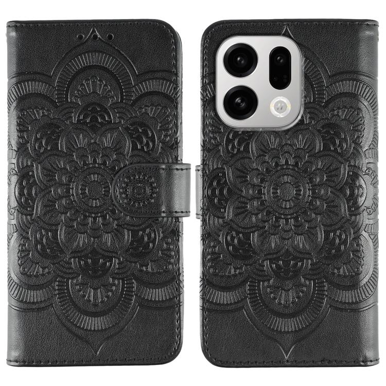Sun Mandala Embossing Pattern Phone Leather Case, For OPPO Find X9, For OPPO A6 Pro 5G, For OPPO Find X9 Pro, For OPPO A5 Pro 5G Global, For OPPO Reno13 Pro, For OPPO Reno13
