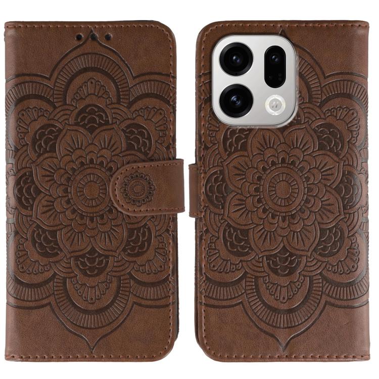 Sun Mandala Embossing Pattern Phone Leather Case, For OPPO Find X9, For OPPO A6 Pro 5G, For OPPO Find X9 Pro, For OPPO A5 Pro 5G Global, For OPPO Reno13 Pro, For OPPO Reno13