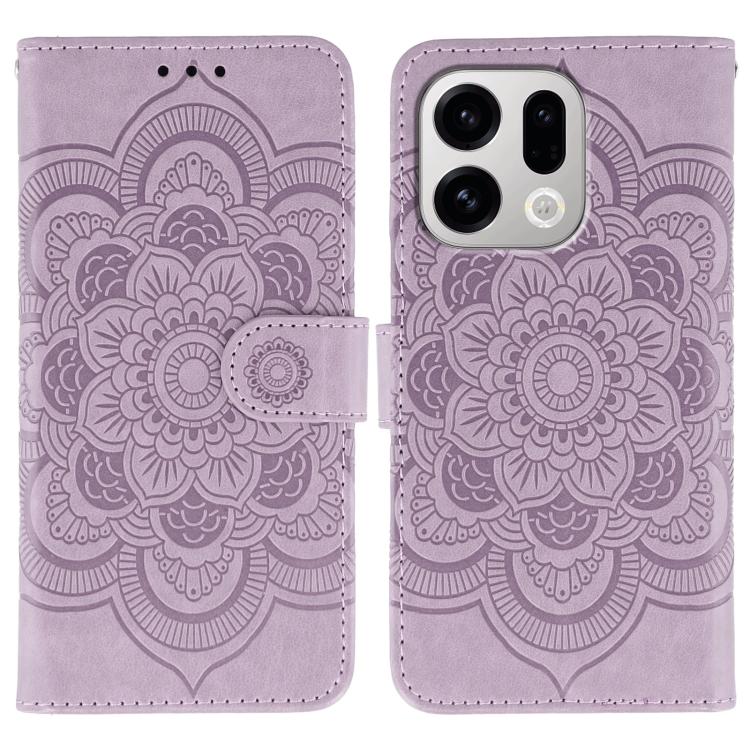 Sun Mandala Embossing Pattern Phone Leather Case, For OPPO Find X9, For OPPO A6 Pro 5G, For OPPO Find X9 Pro, For OPPO A5 Pro 5G Global, For OPPO Reno13 Pro, For OPPO Reno13