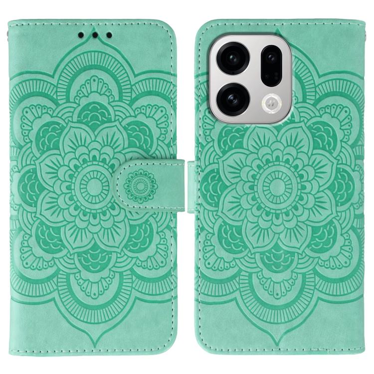 Sun Mandala Embossing Pattern Phone Leather Case, For OPPO Find X9, For OPPO A6 Pro 5G, For OPPO Find X9 Pro, For OPPO A5 Pro 5G Global, For OPPO Reno13 Pro, For OPPO Reno13