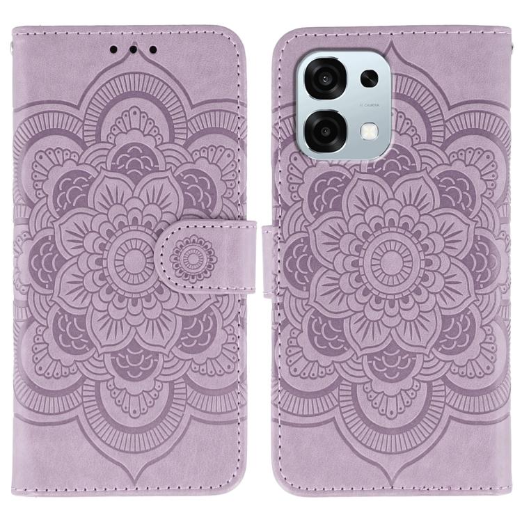 Sun Mandala Embossing Pattern Phone Leather Case, For OPPO Find X9, For OPPO A6 Pro 5G, For OPPO Find X9 Pro, For OPPO A5 Pro 5G Global, For OPPO Reno13 Pro, For OPPO Reno13