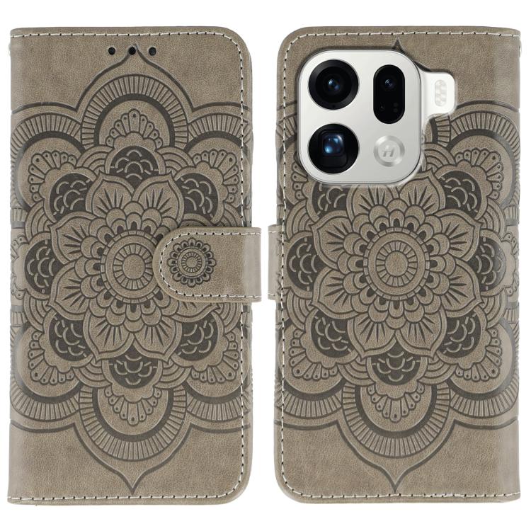 Sun Mandala Embossing Pattern Phone Leather Case, For OPPO Find X9, For OPPO A6 Pro 5G, For OPPO Find X9 Pro, For OPPO A5 Pro 5G Global, For OPPO Reno13 Pro, For OPPO Reno13