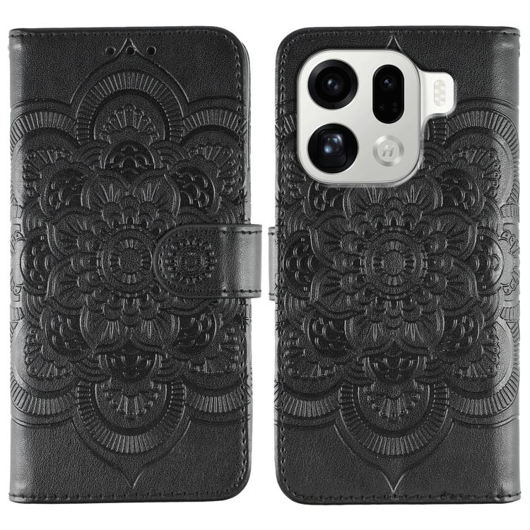 Sun Mandala Embossing Pattern Phone Leather Case, For OPPO Find X9, For OPPO A6 Pro 5G, For OPPO Find X9 Pro, For OPPO A5 Pro 5G Global, For OPPO Reno13 Pro, For OPPO Reno13
