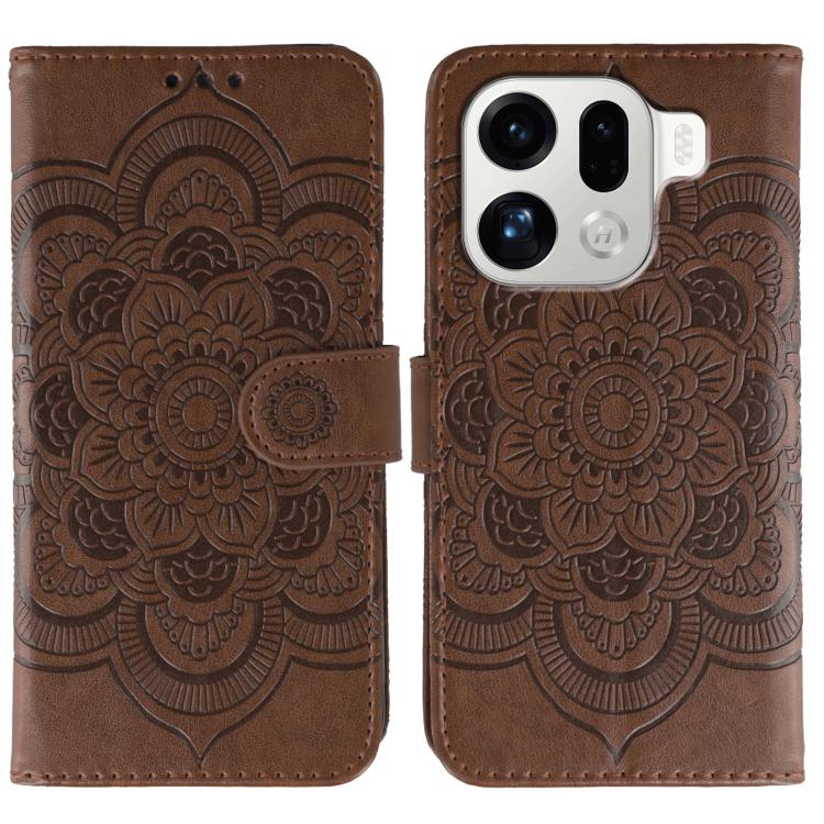 Sun Mandala Embossing Pattern Phone Leather Case, For OPPO Find X9, For OPPO A6 Pro 5G, For OPPO Find X9 Pro, For OPPO A5 Pro 5G Global, For OPPO Reno13 Pro, For OPPO Reno13