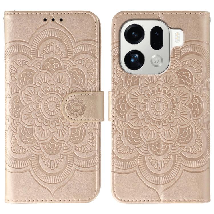 Sun Mandala Embossing Pattern Phone Leather Case, For OPPO Find X9, For OPPO A6 Pro 5G, For OPPO Find X9 Pro, For OPPO A5 Pro 5G Global, For OPPO Reno13 Pro, For OPPO Reno13