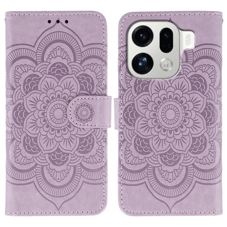 Sun Mandala Embossing Pattern Phone Leather Case, For OPPO Find X9, For OPPO A6 Pro 5G, For OPPO Find X9 Pro, For OPPO A5 Pro 5G Global, For OPPO Reno13 Pro, For OPPO Reno13