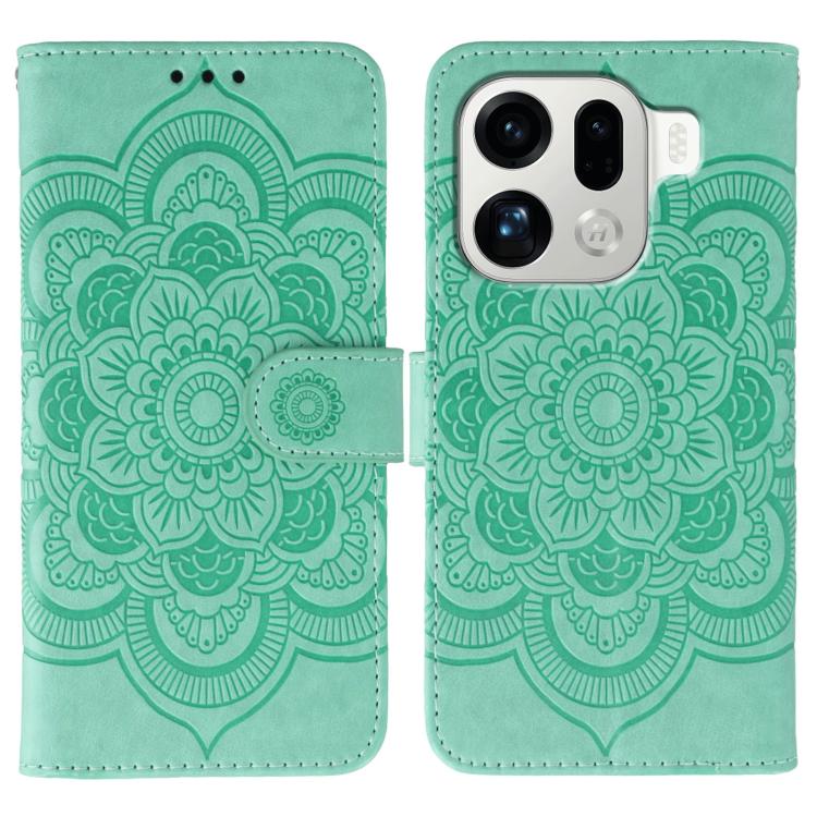 Sun Mandala Embossing Pattern Phone Leather Case, For OPPO Find X9, For OPPO A6 Pro 5G, For OPPO Find X9 Pro, For OPPO A5 Pro 5G Global, For OPPO Reno13 Pro, For OPPO Reno13