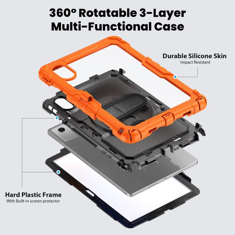 Silicone Hybrid PC Tablet Case with Shoulder Strap, For Lenovo Xiaoxin Pad 2024 / 2025