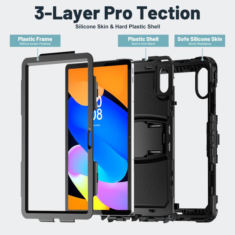 Silicone Hydric PC Tablet Case with Shoulder Strap & Holder, For Lenovo Xiaoxin Pad 11 2025 / 2024