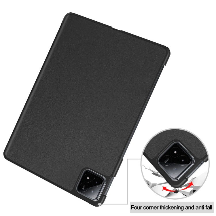 Custer Pure Color 3-Fold Holder Smart Leather Tablet Case, For Xiaomi Pad 6S Pro
