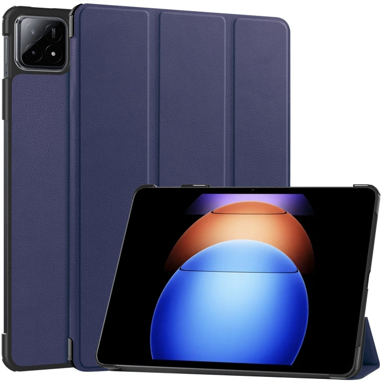 Custer Pure Color 3-Fold Holder Smart Leather Tablet Case, For Xiaomi Pad 6S Pro