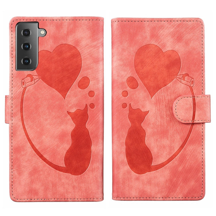 Pen Heart Cat Embossed Leather Phone Case, For Samsung Galaxy A14 5G, For Samsung Galaxy A13 4G / 5G / A04, For Samsung Galaxy A53 5G, For Samsung Galaxy A33 5G, For Samsung Galaxy S22 Ultra 5G, For Samsung Galaxy S22+ 5G, For Samsung Galaxy S22 5G    ...