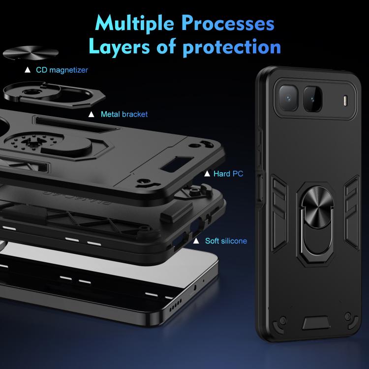 Shockproof Metal Ring Holder Phone Case, For Infinix Hot 60i 5G, For Infinix Hot 60 Pro+ 4G, For Infinix Hot 60i 4G, For Infinix Smart 10, For Infinix GT 30 Pro, For Infinix Note 50s, For Infinix Note 50x, For Infinix Note 50 Pro+                      ...