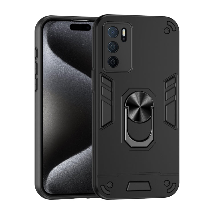 Shockproof Metal Ring Holder Phone Case, For OPPO Reno7 Z 5G, For OPPO Reno6 Lite, For OPPO A16, For OPPO A74 5G, For OPPO F19 Pro+, For OPPO A79 5G, For OPPO A59 5G