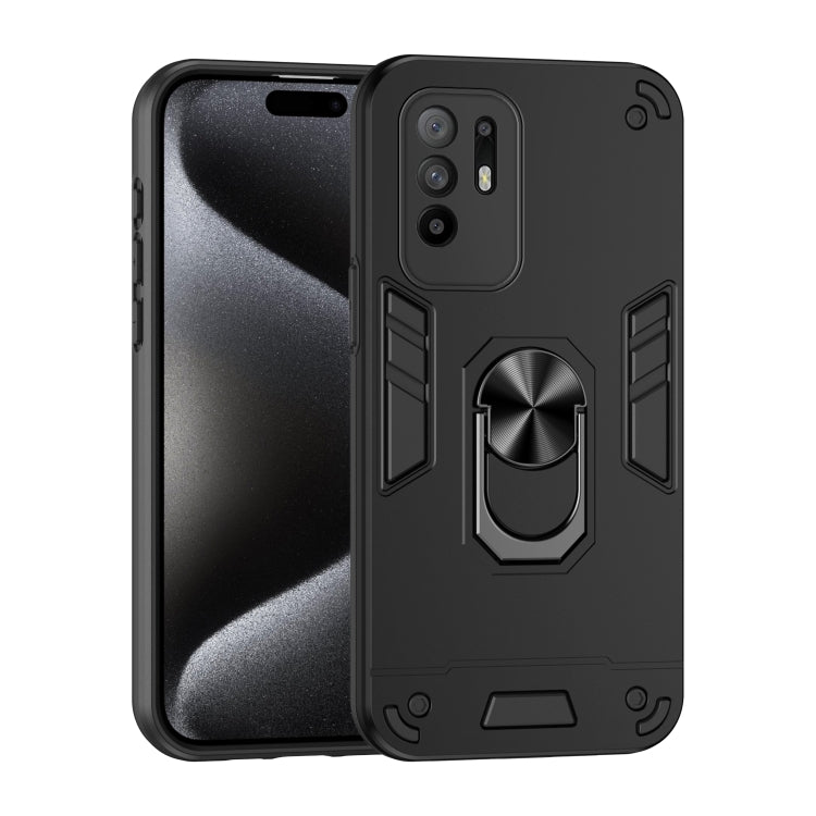 Shockproof Metal Ring Holder Phone Case, For OPPO Reno7 Z 5G, For OPPO Reno6 Lite, For OPPO A16, For OPPO A74 5G, For OPPO F19 Pro+, For OPPO A79 5G, For OPPO A59 5G