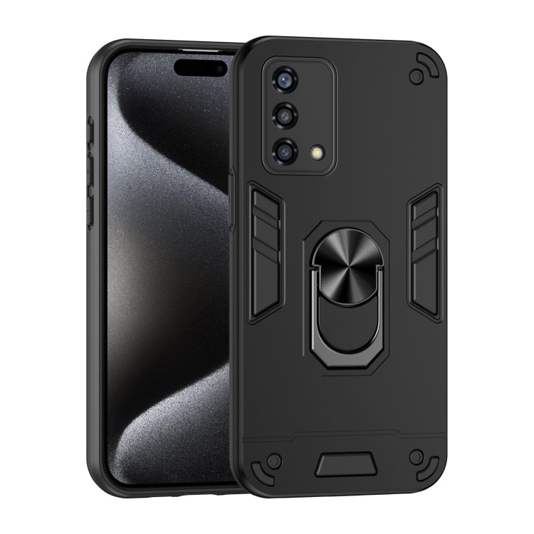 Shockproof Metal Ring Holder Phone Case, For OPPO Reno7 Z 5G, For OPPO Reno6 Lite, For OPPO A16, For OPPO A74 5G, For OPPO F19 Pro+, For OPPO A79 5G, For OPPO A59 5G