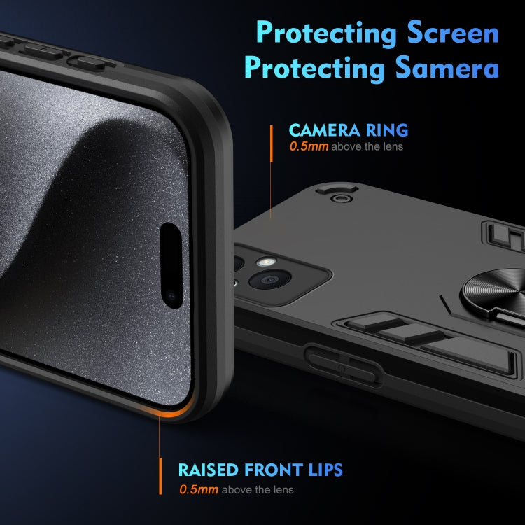 Shockproof Metal Ring Holder Phone Case, For OPPO Reno7 Z 5G, For OPPO Reno6 Lite, For OPPO A16, For OPPO A74 5G, For OPPO F19 Pro+, For OPPO A79 5G, For OPPO A59 5G