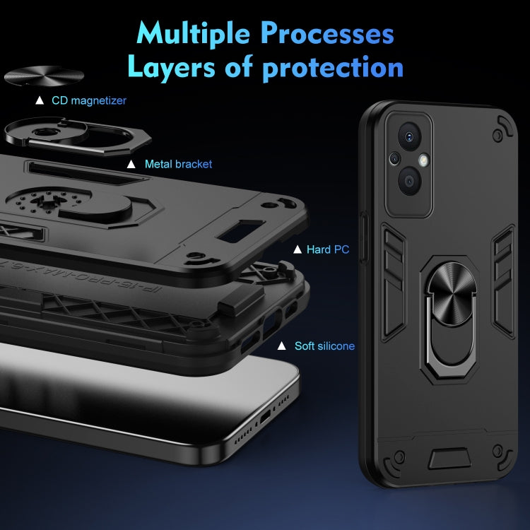 Shockproof Metal Ring Holder Phone Case, For OPPO Reno7 Z 5G, For OPPO Reno6 Lite, For OPPO A16, For OPPO A74 5G, For OPPO F19 Pro+, For OPPO A79 5G, For OPPO A59 5G