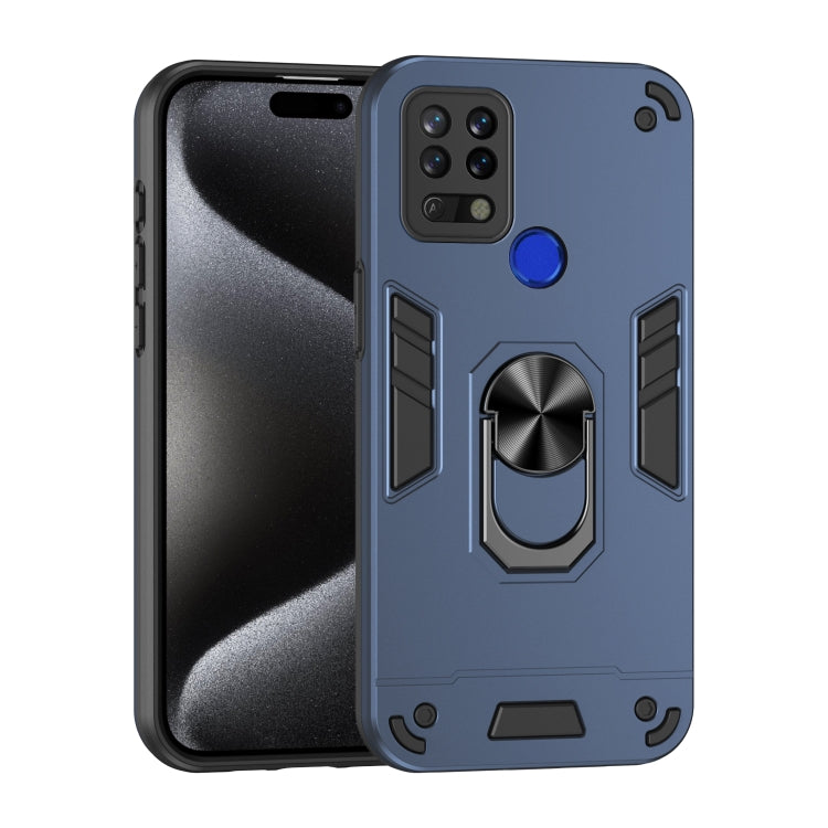 Shockproof Metal Ring Holder Phone Case, For Tecno Spark 7P, For Tecno Pova
