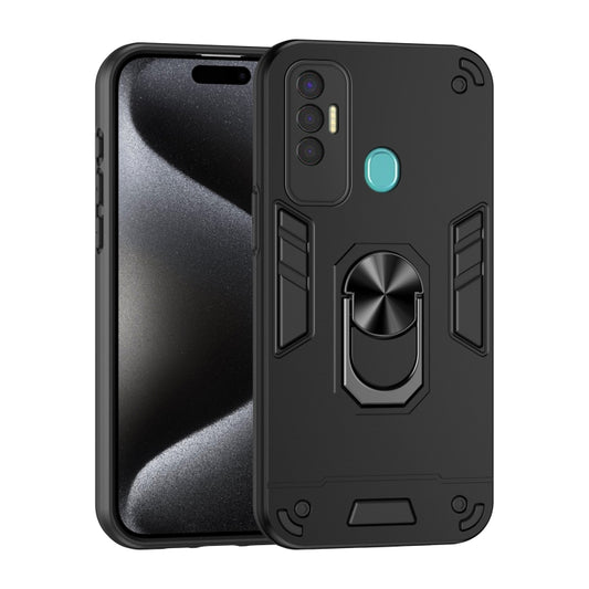Shockproof Metal Ring Holder Phone Case, For Tecno Spark 7P, For Tecno Pova