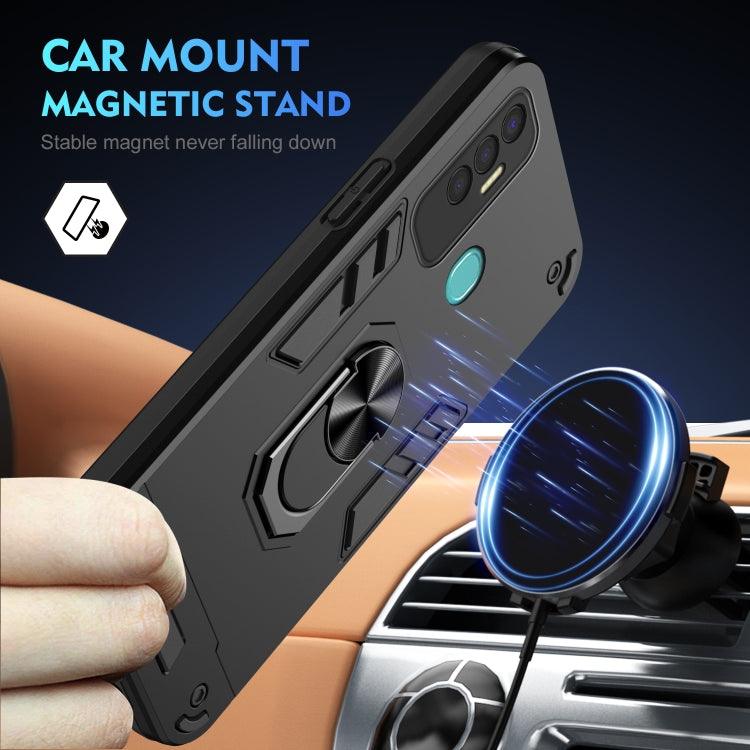 Shockproof Metal Ring Holder Phone Case, For Tecno Spark 7P, For Tecno Pova
