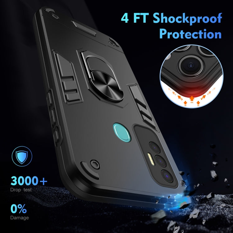 Shockproof Metal Ring Holder Phone Case, For Tecno Spark 7P, For Tecno Pova