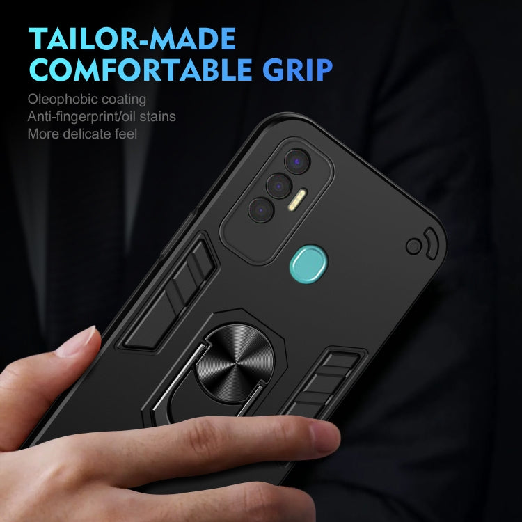 Shockproof Metal Ring Holder Phone Case, For Tecno Spark 7P, For Tecno Pova