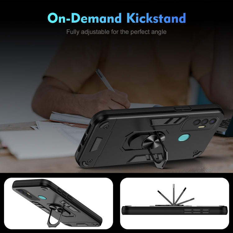 Shockproof Metal Ring Holder Phone Case, For Tecno Spark 7P, For Tecno Pova