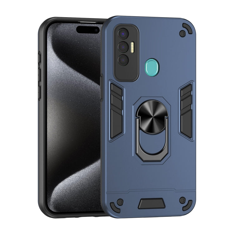 Shockproof Metal Ring Holder Phone Case, For Tecno Spark 7P, For Tecno Pova