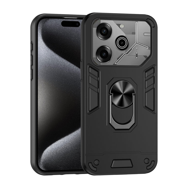 Shockproof Metal Ring Holder Phone Case, For Tecno Pova Slim 5G / Spark Slim 4G, For Tecno Pova 7 5G, For Tecno Pova 7 Ultra 5G, For Tecno Pova 7 4G, For Tecno Camon 40 Pro 4G, For Tecno Camon 40, For Tecno Camon 40 Pro 5G, For Tecno Camon 30S / 30S Pr...