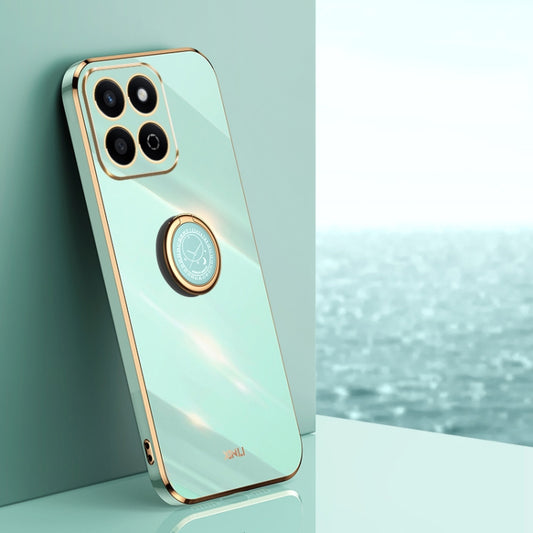XINLI Straight 6D Plating Gold Edge TPU Shockproof Case with Ring Holder, For Honor Play 60 Plus, For Honor X6b, For Honor 200, For Honor 200 Pro, For Honor Play 50, For Honor 200 Lite Global
