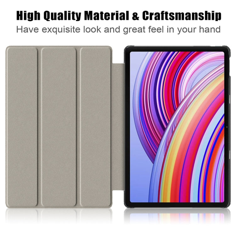 Custer Painted 3-Fold Stand Leather Smart Tablet Case, For Xiaomi Redmi Pad Pro 12.1