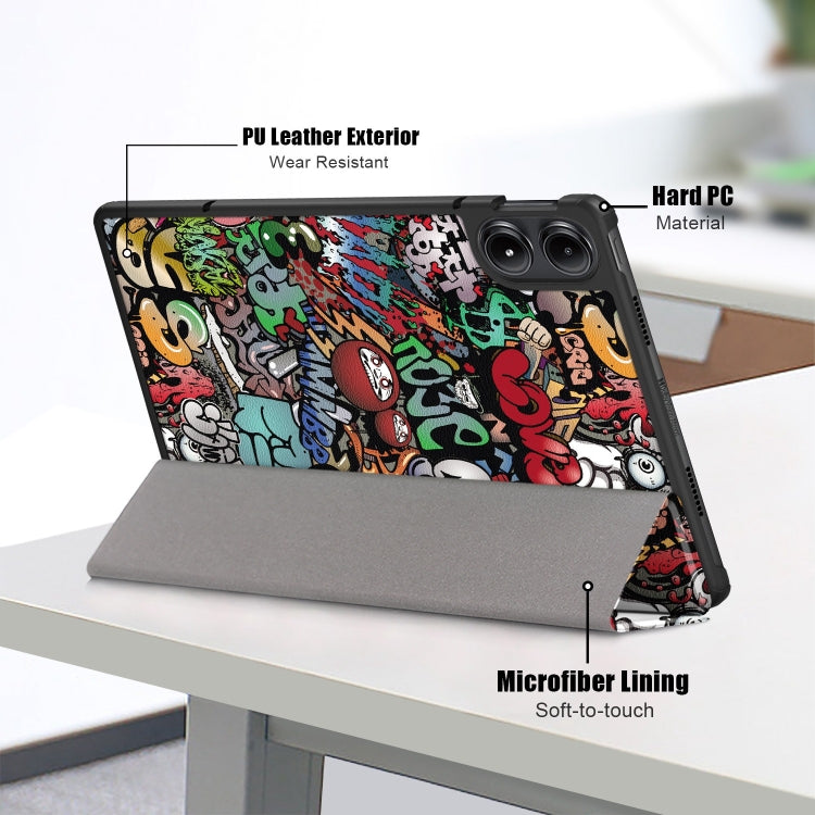 Custer Painted 3-Fold Stand Leather Smart Tablet Case, For Xiaomi Redmi Pad Pro 12.1