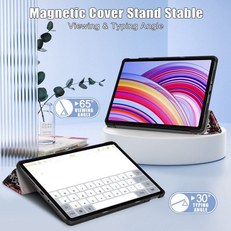 Custer Painted 3-Fold Stand Leather Smart Tablet Case, For Xiaomi Redmi Pad Pro 12.1