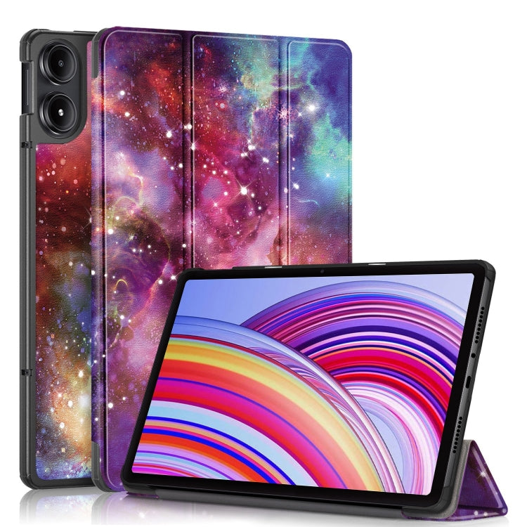 Custer Painted 3-Fold Stand Leather Smart Tablet Case, For Xiaomi Redmi Pad Pro 12.1