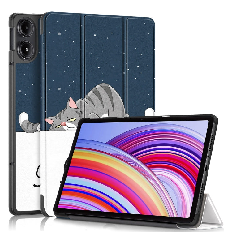Custer Painted 3-Fold Stand Leather Smart Tablet Case, For Xiaomi Redmi Pad Pro 12.1