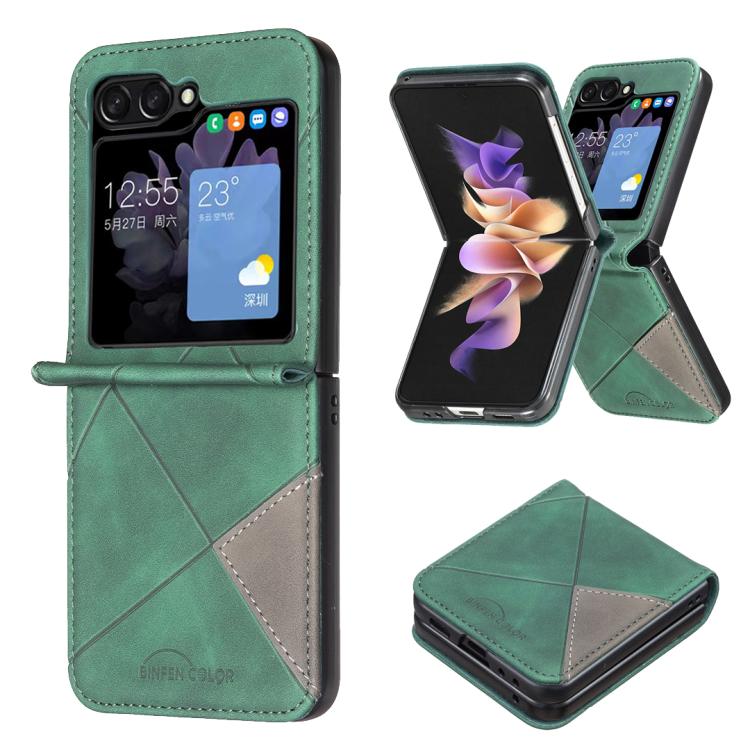 Rhombus Texture PU + PC Shockproof Phone Case, For Galaxy Z Flip8 5G, For Samsung Galaxy Z Flip7 FE / Flip6, For Samsung Galaxy Z Flip7, For Samsung Galaxy Z Flip5