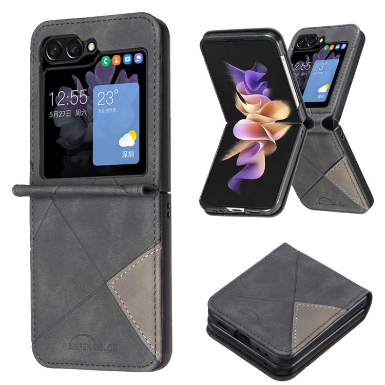 Rhombus Texture PU + PC Shockproof Phone Case, For Galaxy Z Flip8 5G, For Samsung Galaxy Z Flip7 FE / Flip6, For Samsung Galaxy Z Flip7, For Samsung Galaxy Z Flip5