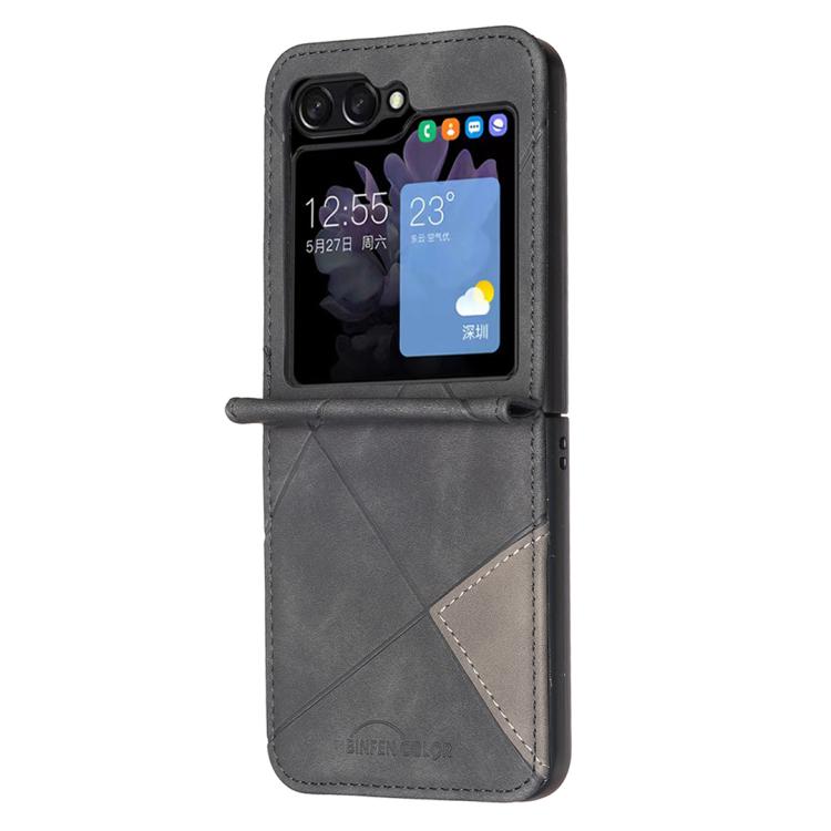 Rhombus Texture PU + PC Shockproof Phone Case, For Galaxy Z Flip8 5G, For Samsung Galaxy Z Flip7 FE / Flip6, For Samsung Galaxy Z Flip7, For Samsung Galaxy Z Flip5