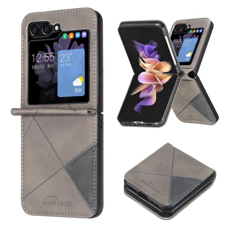 Rhombus Texture PU + PC Shockproof Phone Case, For Galaxy Z Flip8 5G, For Samsung Galaxy Z Flip7 FE / Flip6, For Samsung Galaxy Z Flip7, For Samsung Galaxy Z Flip5