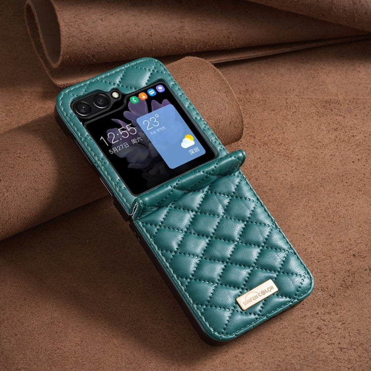 Diamond Lattice PU + PC Shockproof Phone Case, For Samsung Galaxy Z Flip7 FE / Flip6, For Samsung Galaxy Z Flip7, For Samsung Galaxy Z Flip5